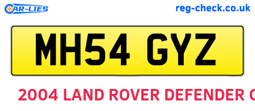 MH54GYZ are the vehicle registration plates.