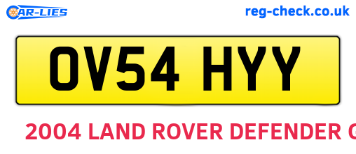 OV54HYY are the vehicle registration plates.