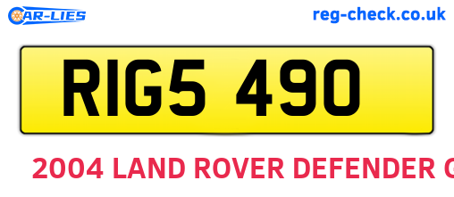 RIG5490 are the vehicle registration plates.