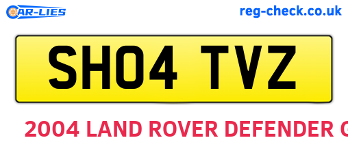 SH04TVZ are the vehicle registration plates.
