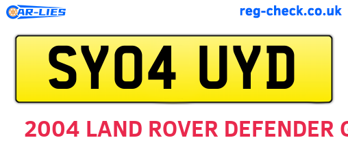 SY04UYD are the vehicle registration plates.