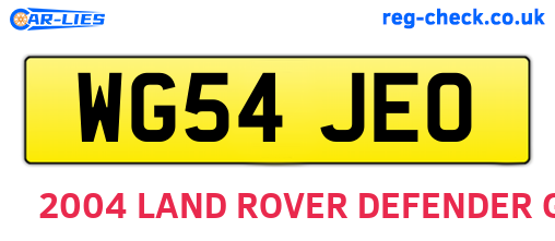 WG54JEO are the vehicle registration plates.