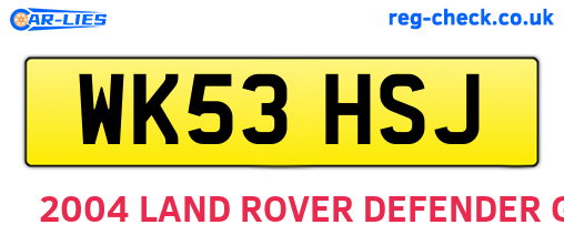 WK53HSJ are the vehicle registration plates.