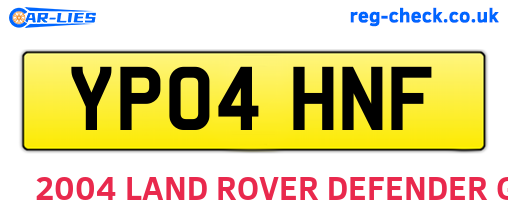 YP04HNF are the vehicle registration plates.
