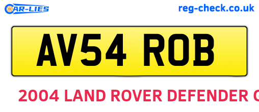 AV54ROB are the vehicle registration plates.