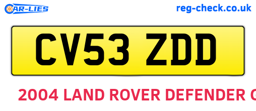 CV53ZDD are the vehicle registration plates.