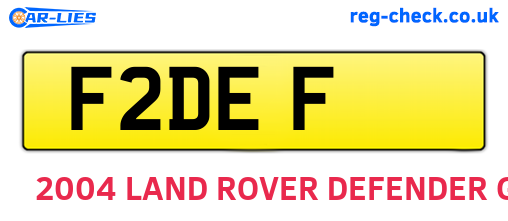 F2DEF are the vehicle registration plates.