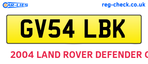 GV54LBK are the vehicle registration plates.