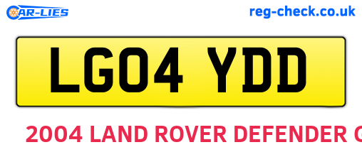 LG04YDD are the vehicle registration plates.