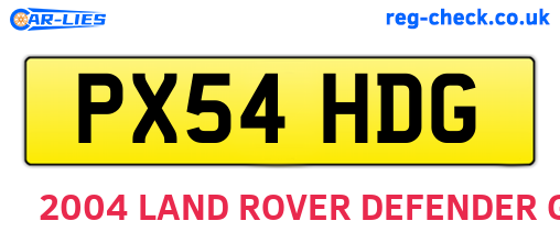 PX54HDG are the vehicle registration plates.