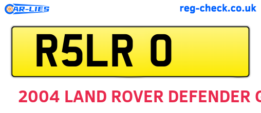 R5LRO are the vehicle registration plates.