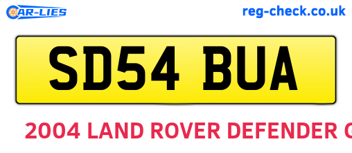 SD54BUA are the vehicle registration plates.