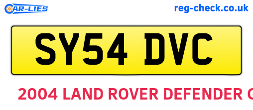 SY54DVC are the vehicle registration plates.