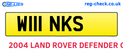 W111NKS are the vehicle registration plates.