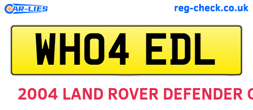 WH04EDL are the vehicle registration plates.