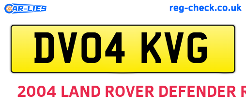 DV04KVG are the vehicle registration plates.
