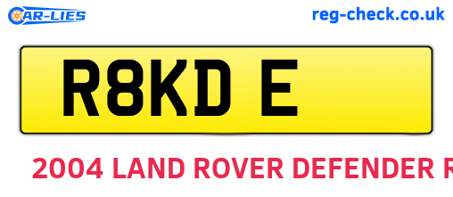 R8KDE are the vehicle registration plates.