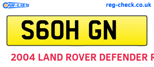 S60HGN are the vehicle registration plates.