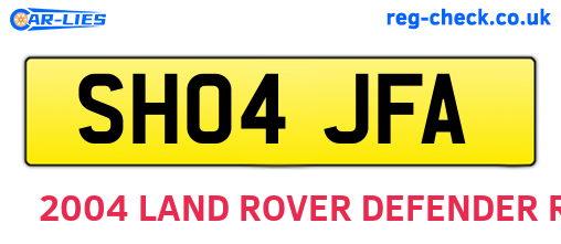 SH04JFA are the vehicle registration plates.