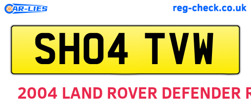 SH04TVW are the vehicle registration plates.