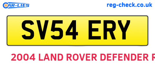 SV54ERY are the vehicle registration plates.