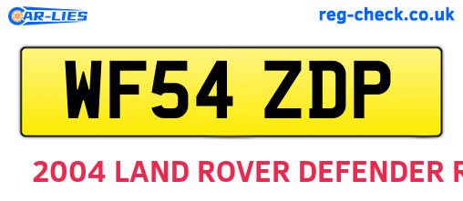 WF54ZDP are the vehicle registration plates.