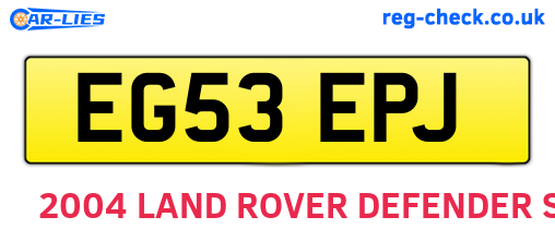 EG53EPJ are the vehicle registration plates.