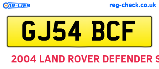 GJ54BCF are the vehicle registration plates.