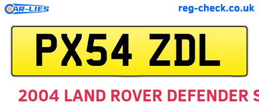 PX54ZDL are the vehicle registration plates.