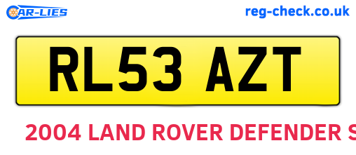 RL53AZT are the vehicle registration plates.