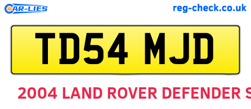 TD54MJD are the vehicle registration plates.