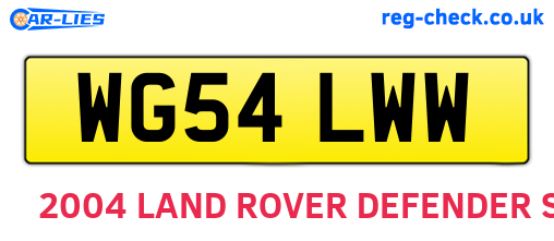 WG54LWW are the vehicle registration plates.