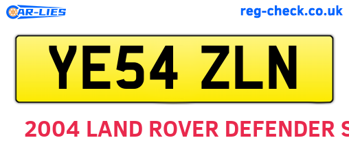 YE54ZLN are the vehicle registration plates.