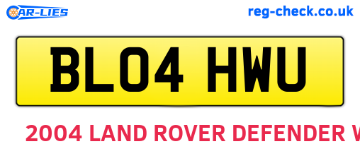 BL04HWU are the vehicle registration plates.