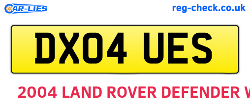 DX04UES are the vehicle registration plates.