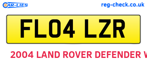 FL04LZR are the vehicle registration plates.
