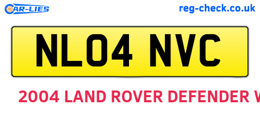 NL04NVC are the vehicle registration plates.