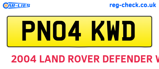 PN04KWD are the vehicle registration plates.