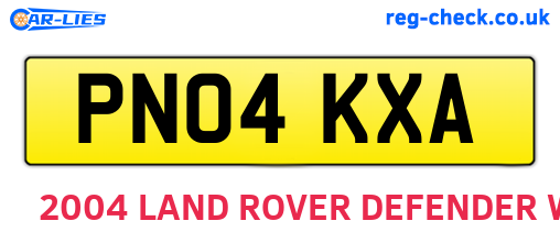 PN04KXA are the vehicle registration plates.