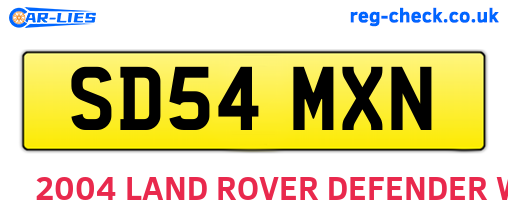 SD54MXN are the vehicle registration plates.