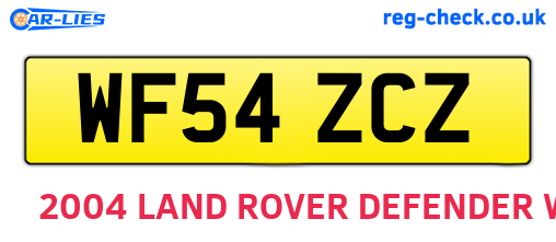 WF54ZCZ are the vehicle registration plates.
