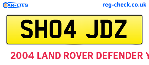 SH04JDZ are the vehicle registration plates.