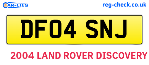 DF04SNJ are the vehicle registration plates.