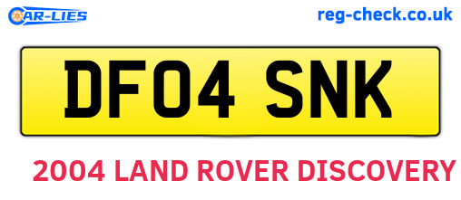 DF04SNK are the vehicle registration plates.