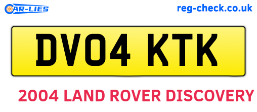 DV04KTK are the vehicle registration plates.