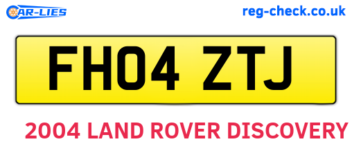 FH04ZTJ are the vehicle registration plates.