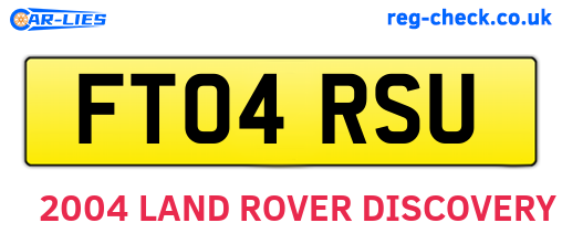 FT04RSU are the vehicle registration plates.