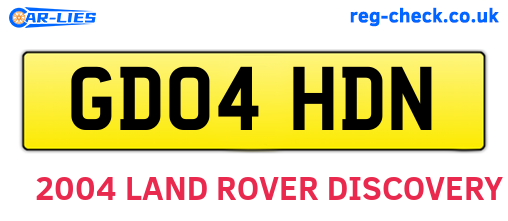 GD04HDN are the vehicle registration plates.