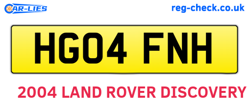 HG04FNH are the vehicle registration plates.