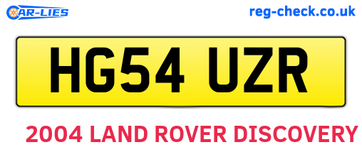 HG54UZR are the vehicle registration plates.